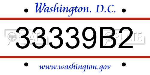 33339B2 District Of Columbia License Plate