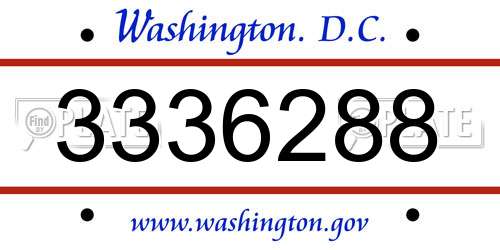3336288 District Of Columbia License Plate