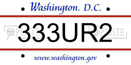 333UR2 District Of Columbia License Plate