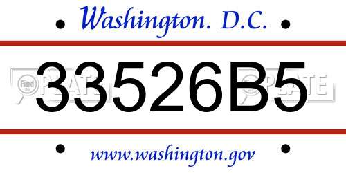 33526B5 District Of Columbia License Plate