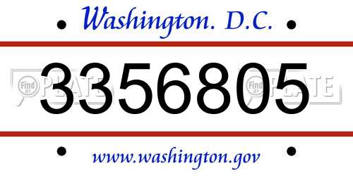 3356805 District Of Columbia License Plate