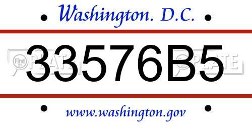 33576B5 District Of Columbia License Plate