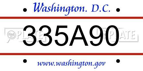 335A90 District Of Columbia License Plate