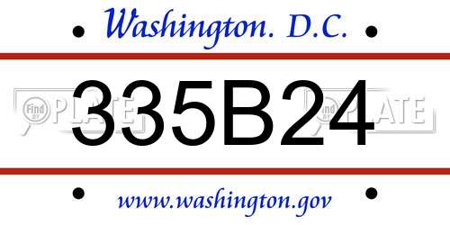 335B24 District Of Columbia License Plate