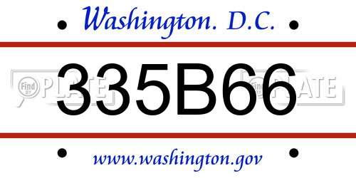 335B66 District Of Columbia License Plate