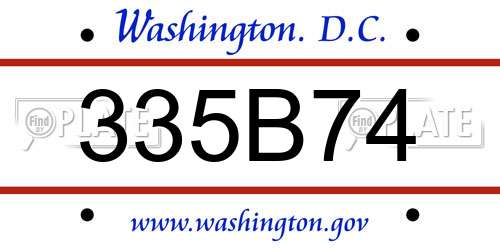 335B74 District Of Columbia License Plate