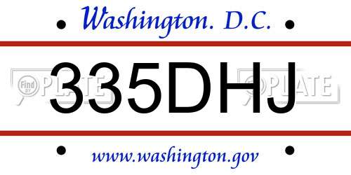 335DHJ District Of Columbia License Plate
