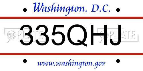 335QHJ District Of Columbia License Plate