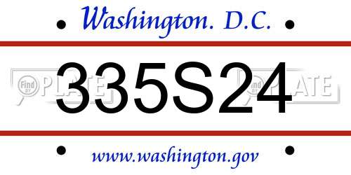 335S24 District Of Columbia License Plate