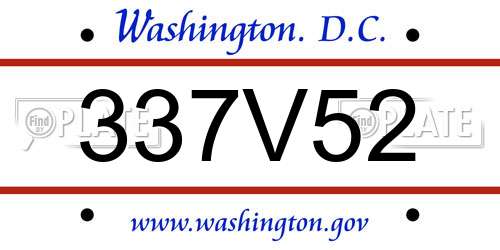 337V52 District Of Columbia License Plate