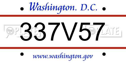 337V57 District Of Columbia License Plate
