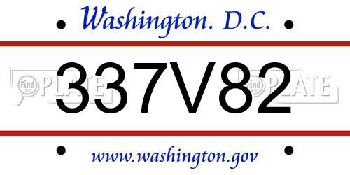 337V82 District Of Columbia License Plate