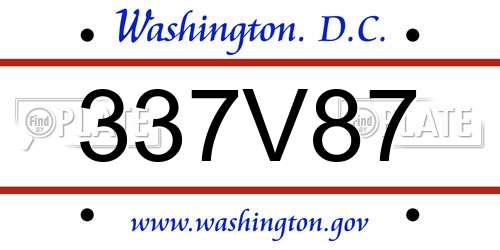 337V87 District Of Columbia License Plate