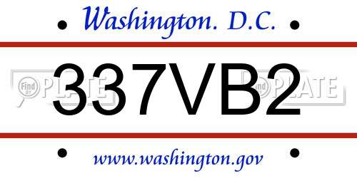 337VB2 District Of Columbia License Plate
