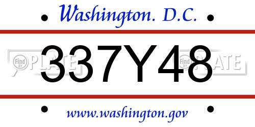 337Y48 District Of Columbia License Plate