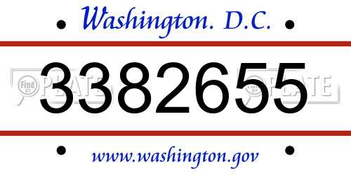 3382655 District Of Columbia License Plate