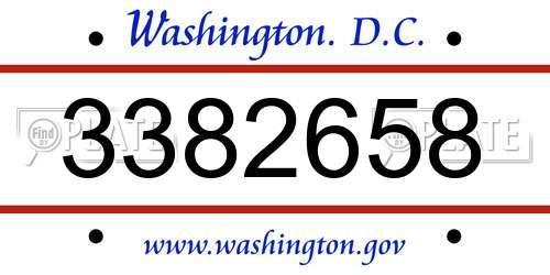 3382658 District Of Columbia License Plate