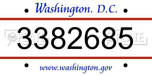 3382685 District Of Columbia License Plate