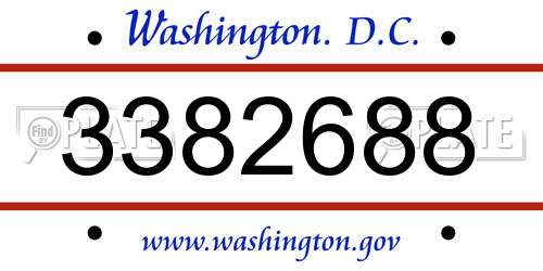 3382688 District Of Columbia License Plate