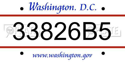 33826B5 District Of Columbia License Plate