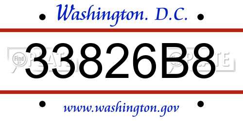 33826B8 District Of Columbia License Plate