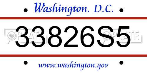 33826S5 District Of Columbia License Plate