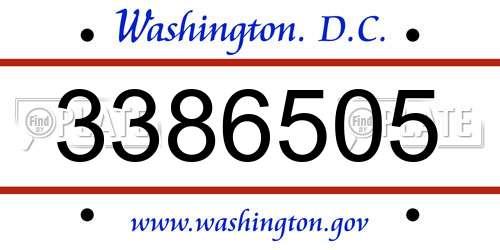 3386505 District Of Columbia License Plate