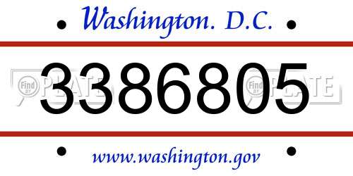 3386805 District Of Columbia License Plate