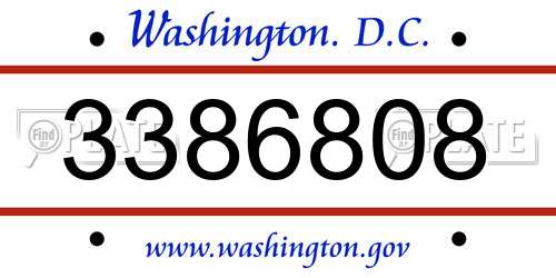 3386808 District Of Columbia License Plate