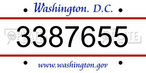 3387655 District Of Columbia License Plate