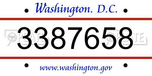 3387658 District Of Columbia License Plate
