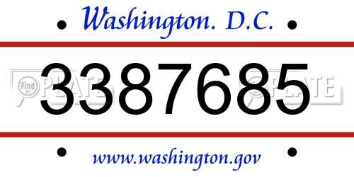 3387685 District Of Columbia License Plate
