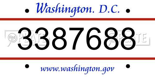 3387688 District Of Columbia License Plate
