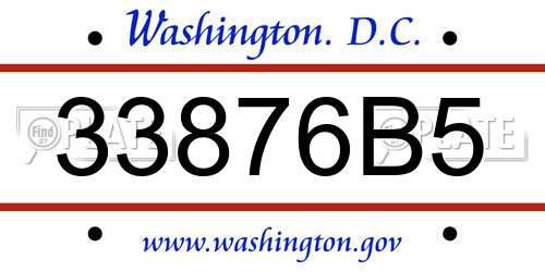 33876B5 District Of Columbia License Plate
