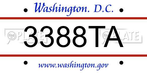3388TA District Of Columbia License Plate