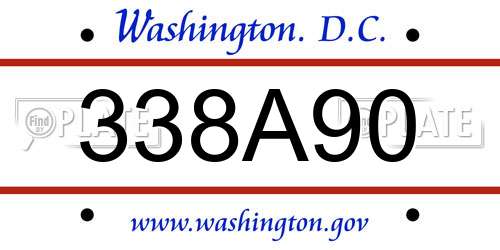 338A90 District Of Columbia License Plate