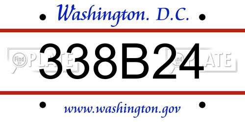 338B24 District Of Columbia License Plate