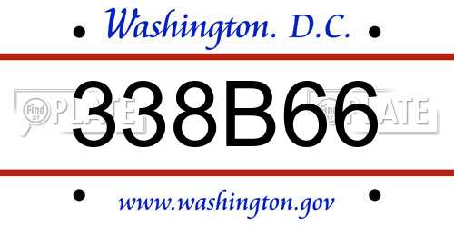 338B66 District Of Columbia License Plate