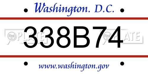 338B74 District Of Columbia License Plate