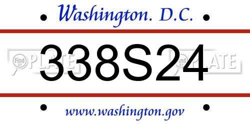 338S24 District Of Columbia License Plate