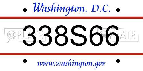 338S66 District Of Columbia License Plate