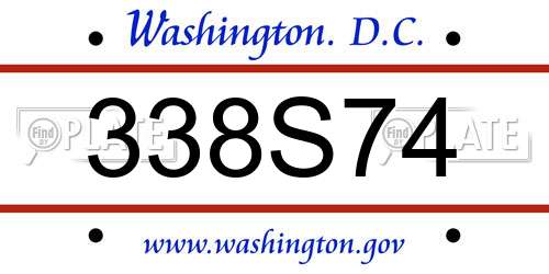 338S74 District Of Columbia License Plate