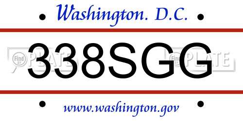 338SGG District Of Columbia License Plate