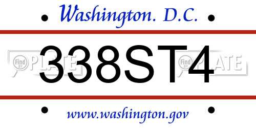 338ST4 District Of Columbia License Plate