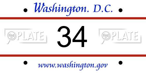 34 District Of Columbia License Plate