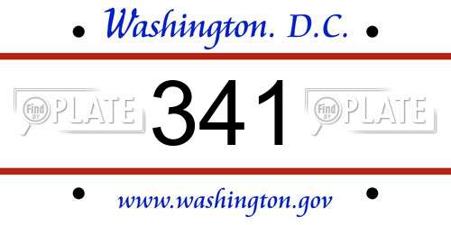 341 District Of Columbia License Plate