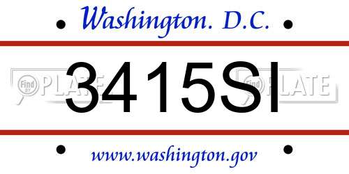 3415SI District Of Columbia License Plate