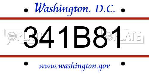 341B81 District Of Columbia License Plate