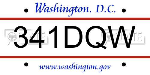 341DQW District Of Columbia License Plate