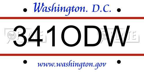 341ODW District Of Columbia License Plate